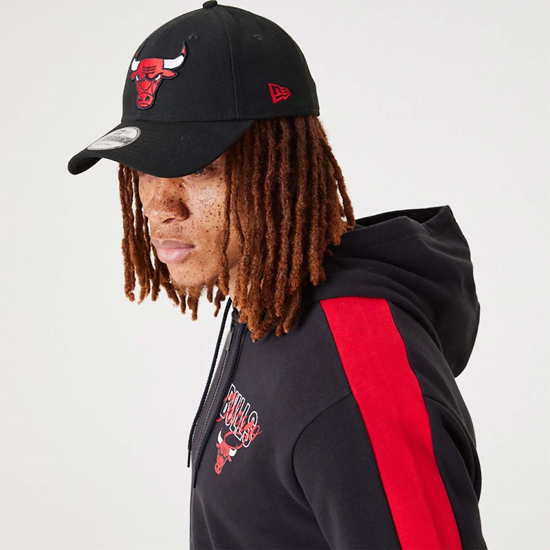 Black New Era Chicago Bulls NBA Script Full-zip Hoodie | BQIC29107