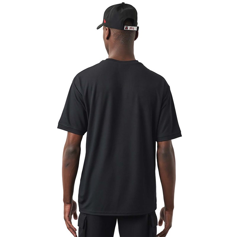 Black New Era Chicago Bulls NBA Script T-Shirt | FLIX90751