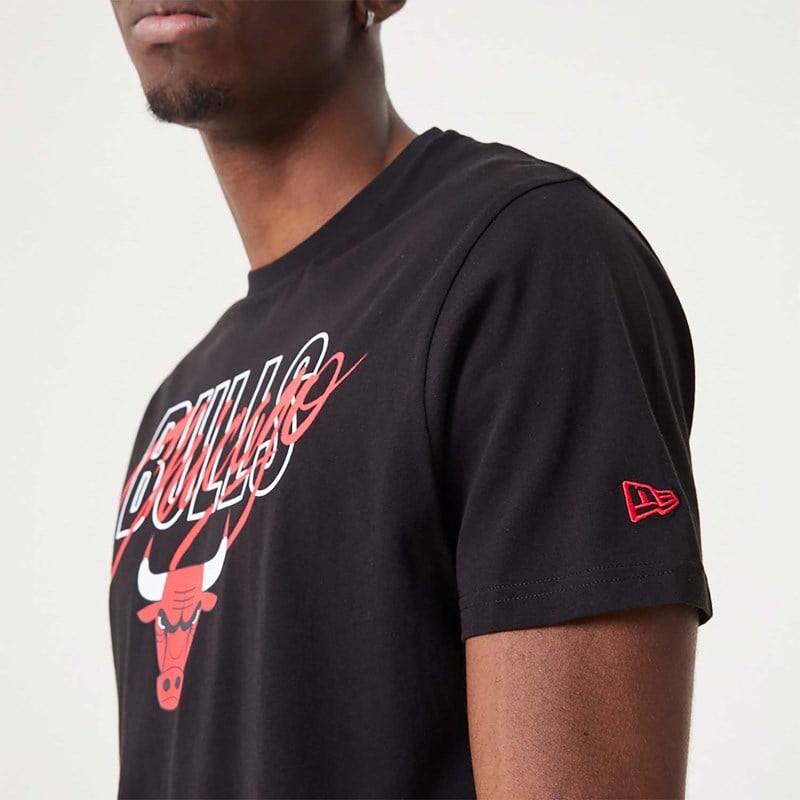 Black New Era Chicago Bulls NBA Script T-Shirt | MARF03892