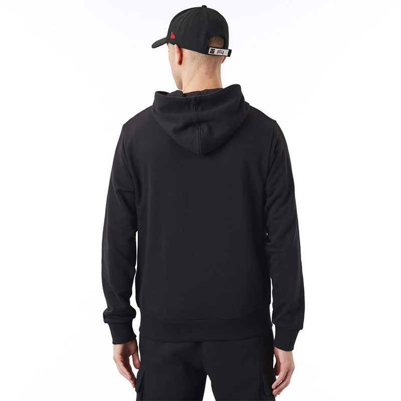 Black New Era Chicago Bulls NBA Script Zip Hoodie | QRSO24971