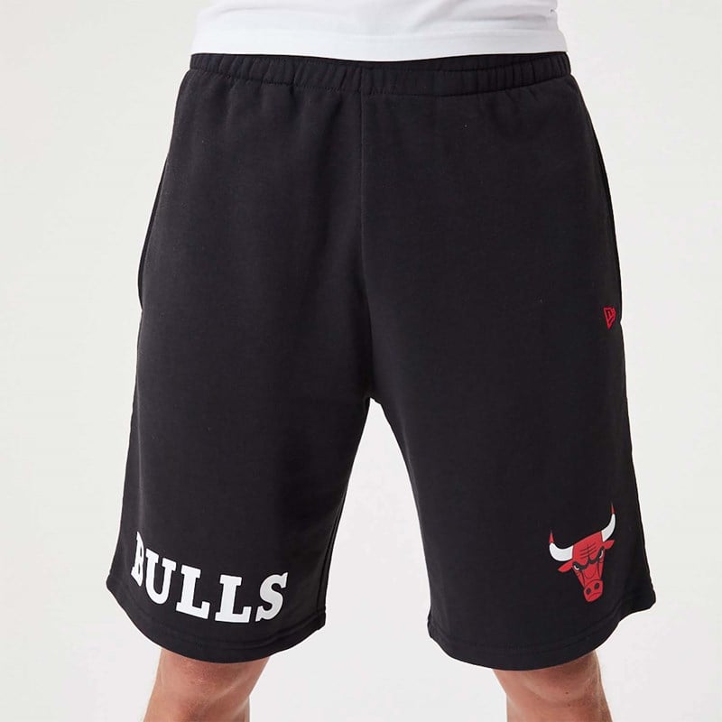 Black New Era Chicago Bulls NBA Wordmark Oversized Shorts | CPIO54980