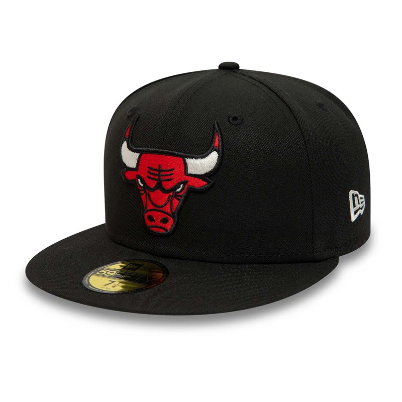 Black New Era Chicago Bulls Pop Fitted Cap 59fifty | CWGP81639