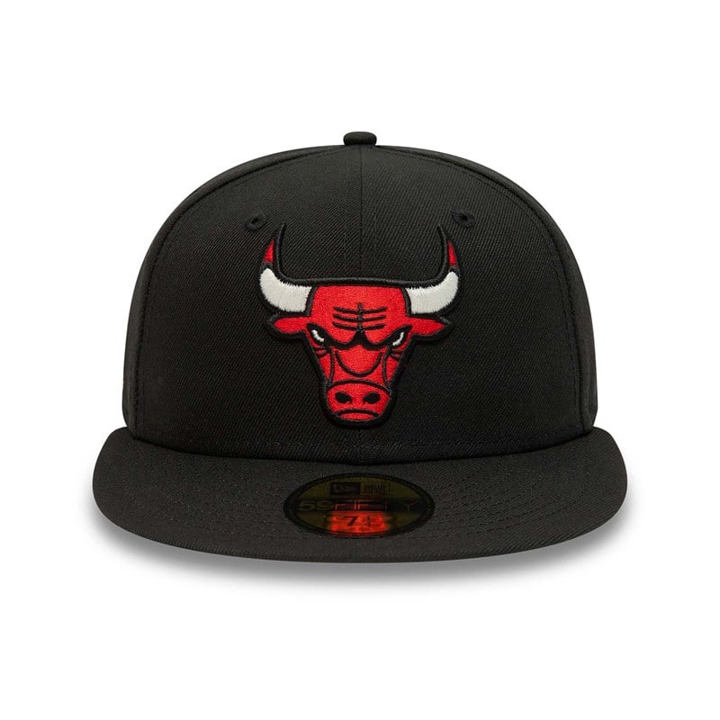 Black New Era Chicago Bulls Pop Fitted Cap 59fifty | CWGP81639