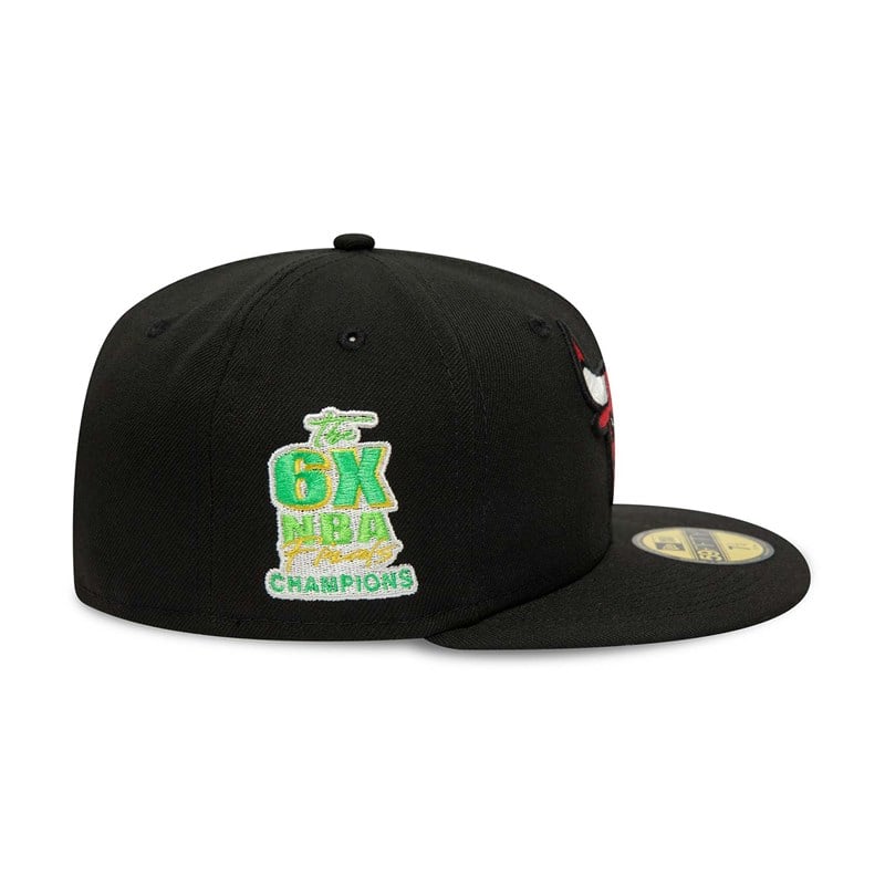 Black New Era Chicago Bulls Pop Fitted Cap 59fifty | CWGP81639