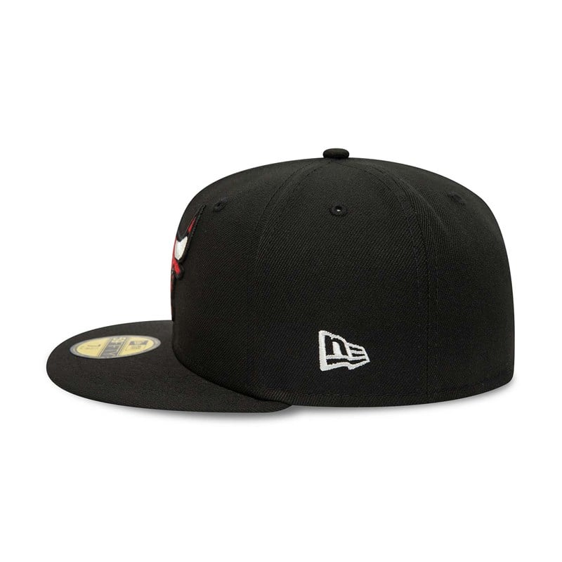 Black New Era Chicago Bulls Pop Fitted Cap 59fifty | CWGP81639