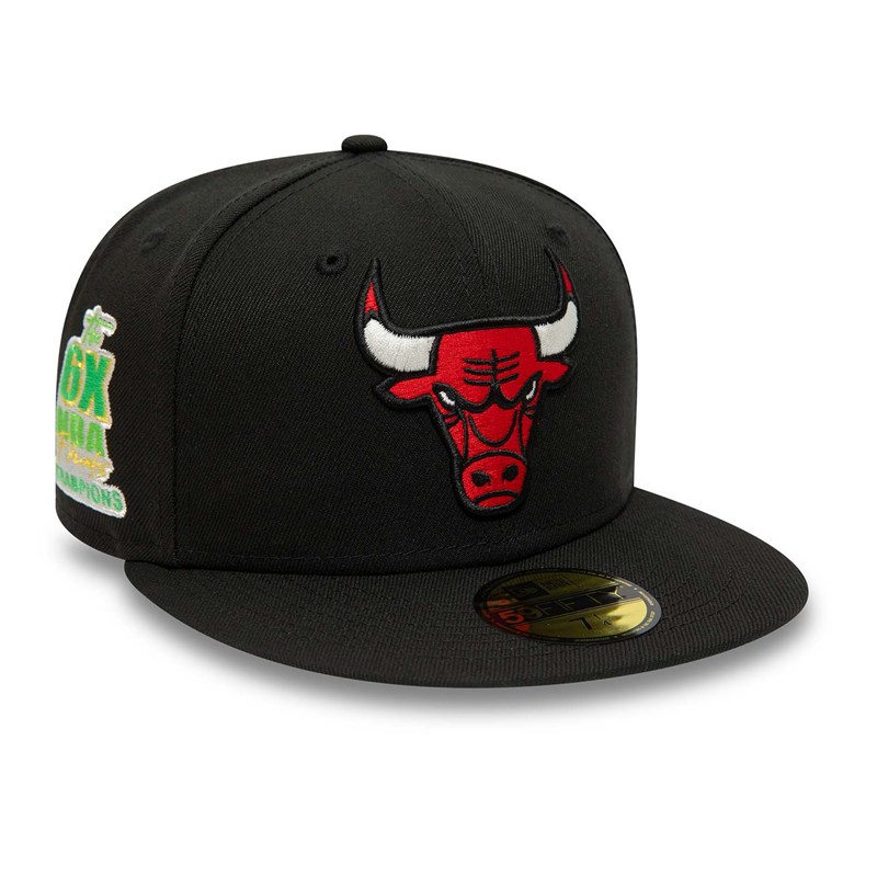 Black New Era Chicago Bulls Pop Fitted Cap 59fifty | CWGP81639