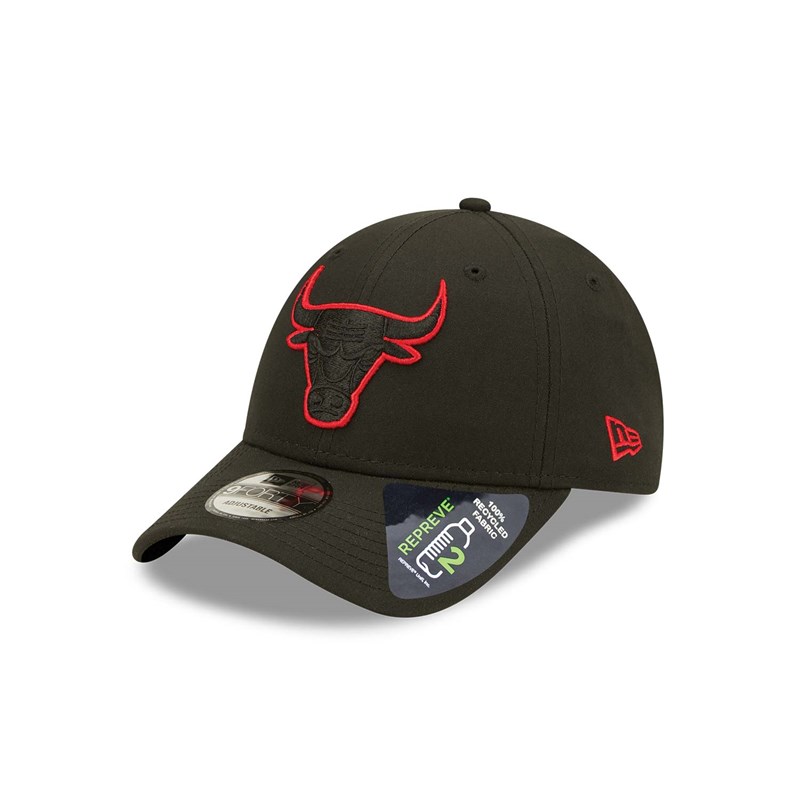 Black New Era Chicago Bulls Repreve Neon Adjustable Cap 9forty | OKEX60954