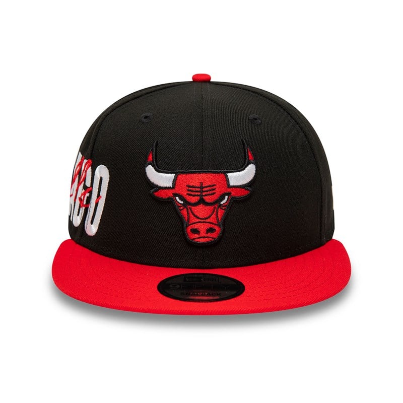 Black New Era Chicago Bulls Side Font Cap 9fifty | TNIY72341