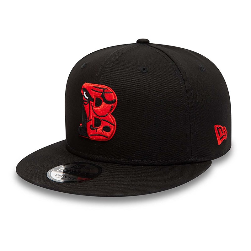 Black New Era Chicago Bulls Team Infill Logo Cap 9fifty | YZES85437