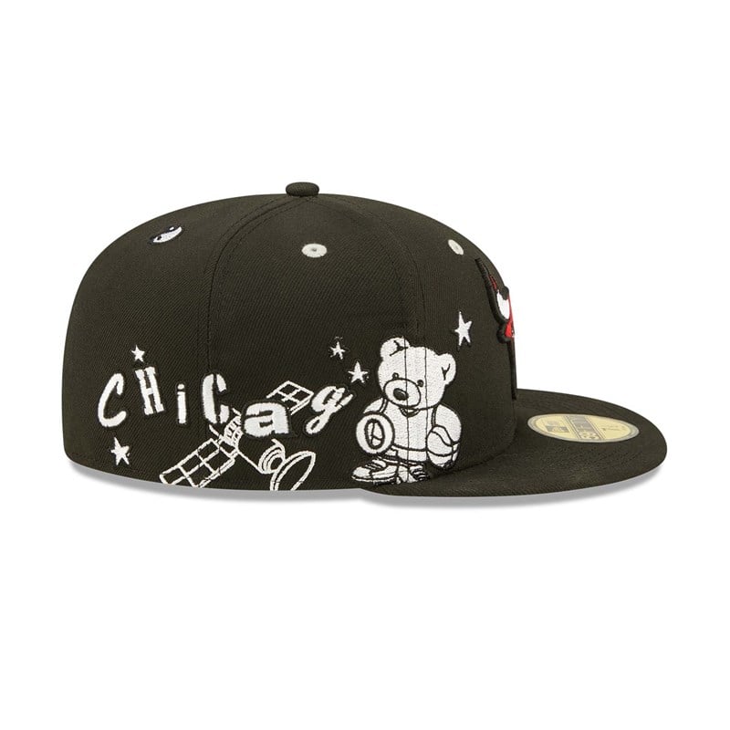 Black New Era Chicago Bulls Teddy Fitted Cap 59fifty | KOXR54371