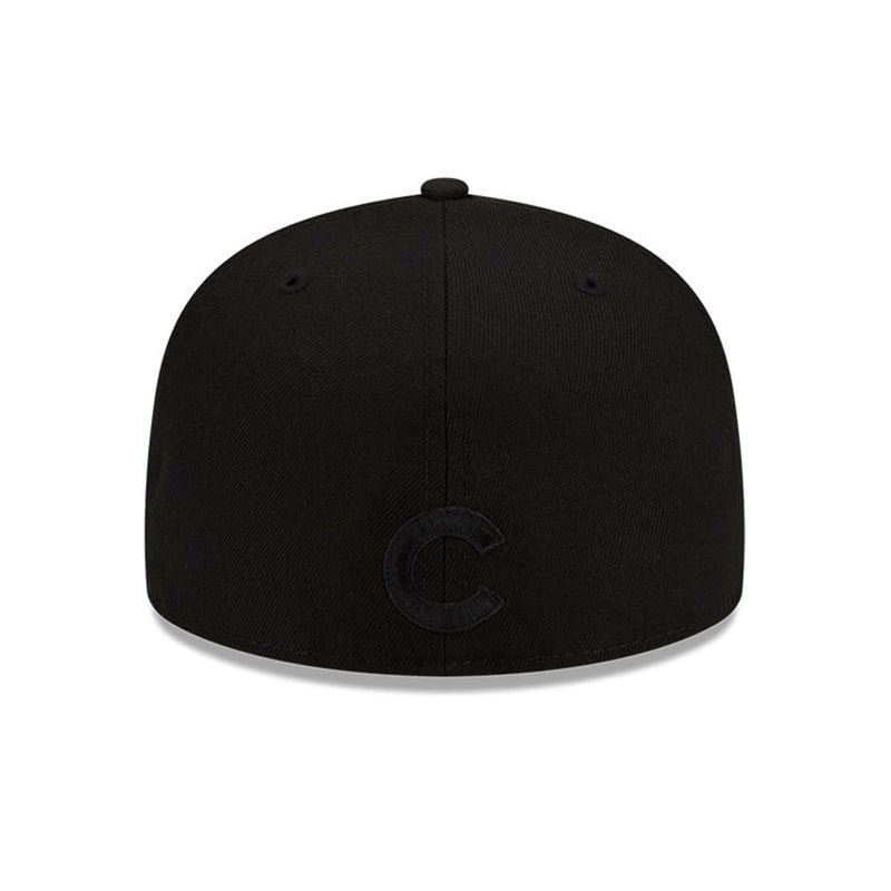 Black New Era Chicago Cubs MLB Team Fire Fitted Cap 59fifty | XSGC36719