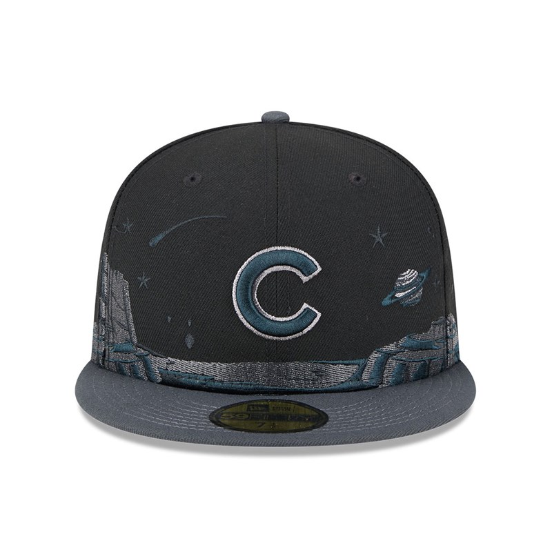 Black New Era Chicago Cubs Planetary Fitted Cap 59fifty | VSAQ40621