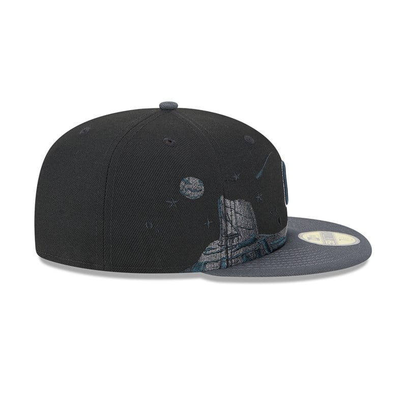 Black New Era Chicago Cubs Planetary Fitted Cap 59fifty | VSAQ40621