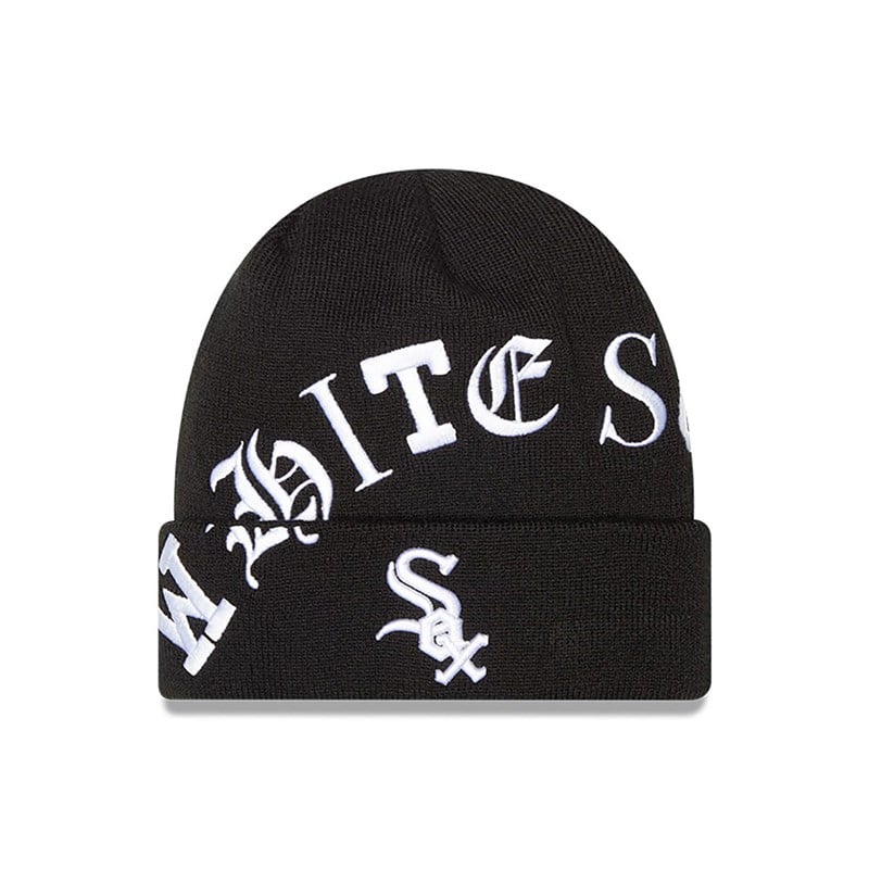 Black New Era Chicago Sox Blackletter Knit | KPVN56873