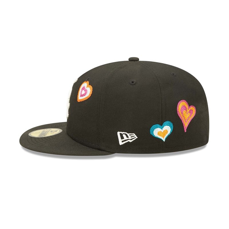 Black New Era Chicago Sox Chain Stitch Heart Fitted Cap 59fifty | JYFB74091