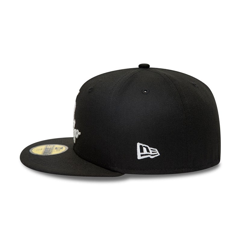 Black New Era Chicago Sox Dual Logo Fitted Cap 59fifty | LIGJ64291