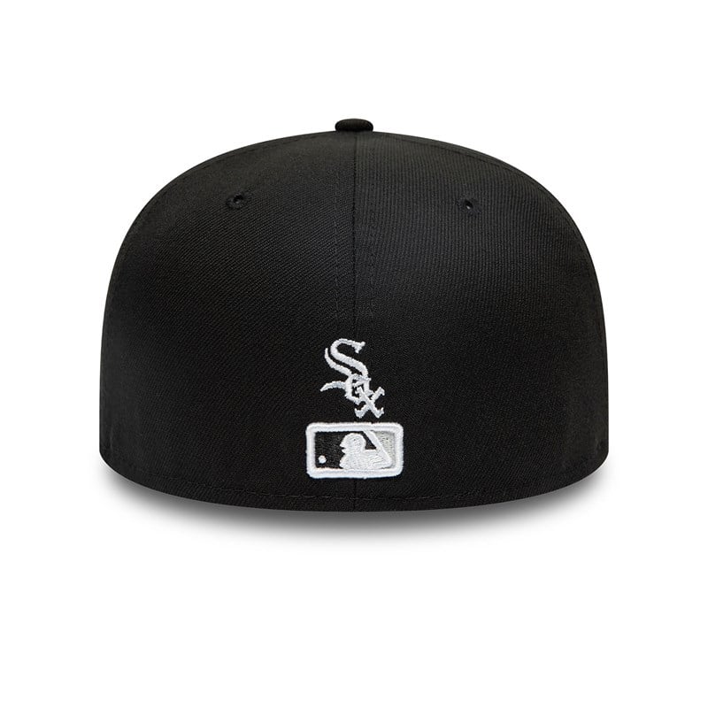 Black New Era Chicago Sox Dual Logo Fitted Cap 59fifty | LIGJ64291