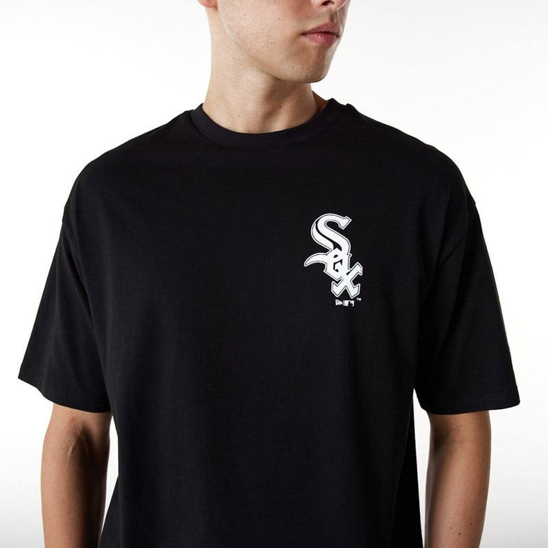 Black New Era Chicago Sox League Essential Oversized T-Shirt | UZKA04395