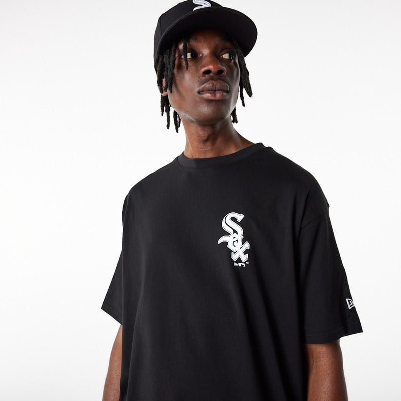 Black New Era Chicago Sox League Essential Oversized T-Shirt | UZKA04395