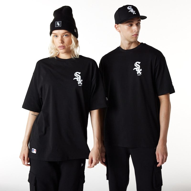 Black New Era Chicago Sox League Essential Oversized T-Shirt | UZKA04395