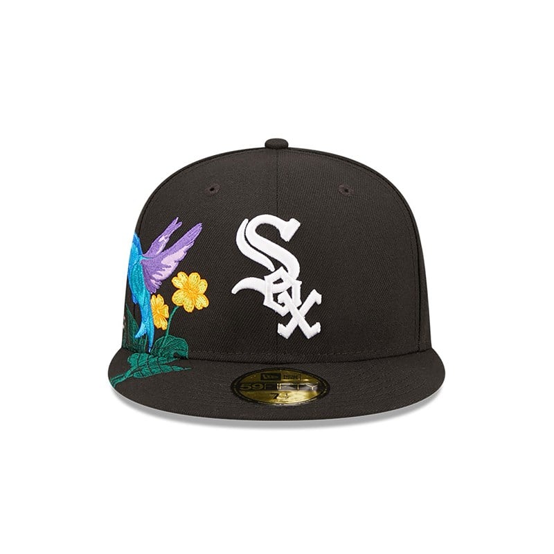 Black New Era Chicago Sox MLB Blooming Fitted Cap 59fifty | XVWL68732