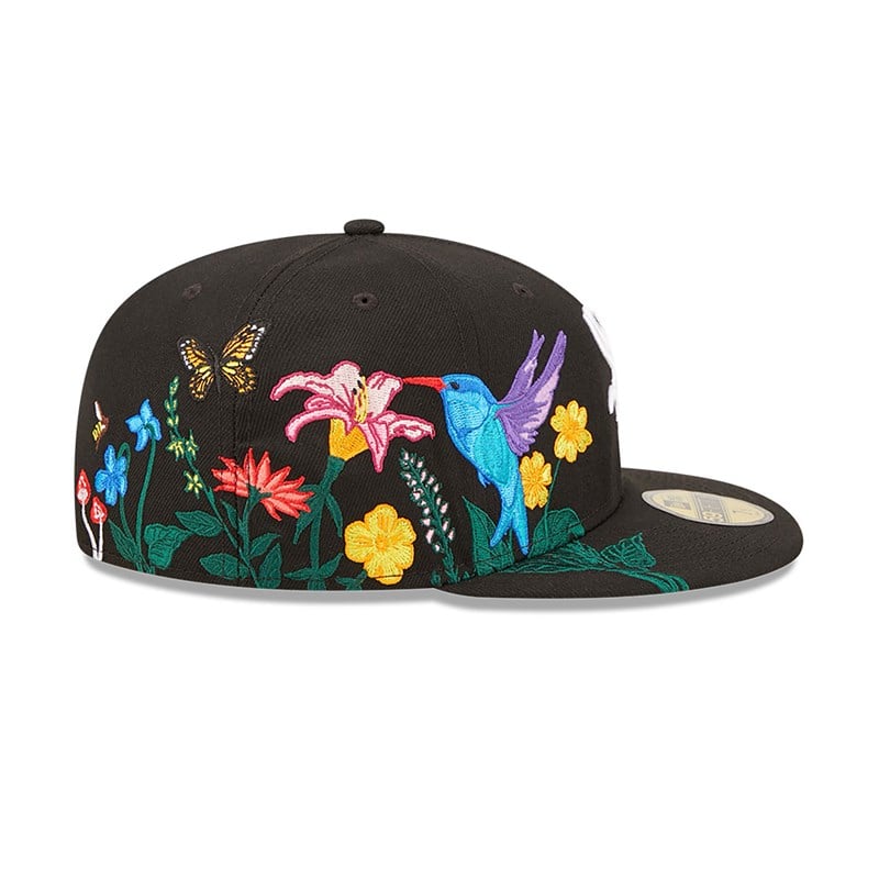 Black New Era Chicago Sox MLB Blooming Fitted Cap 59fifty | XVWL68732