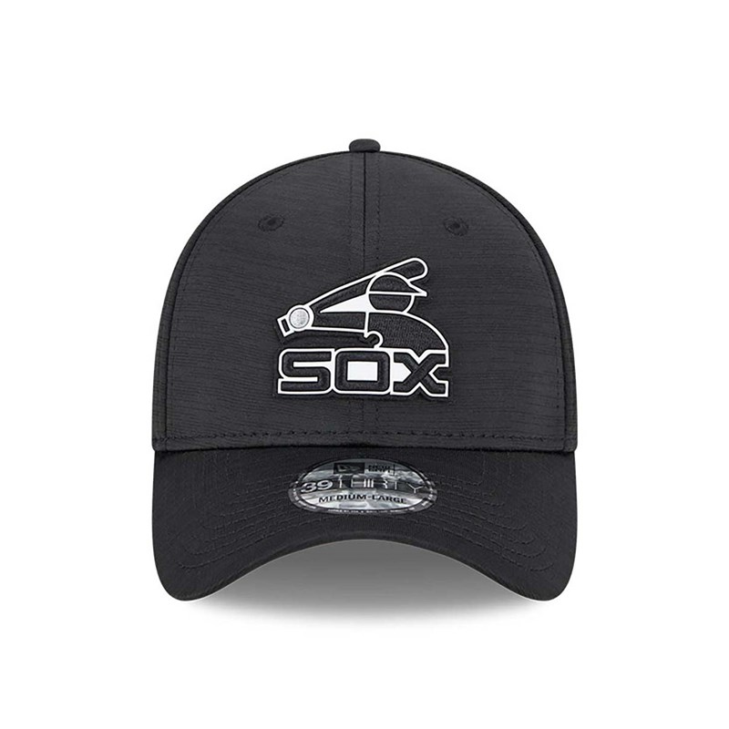 Black New Era Chicago Sox MLB Clubhouse Stretch Fit Cap 39thirty | TBRD40315