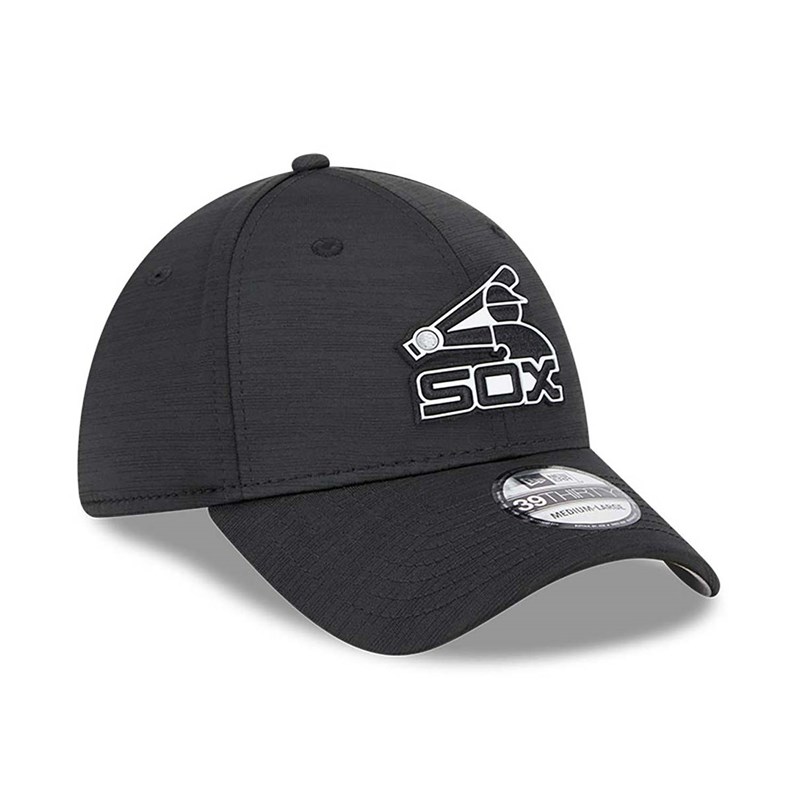 Black New Era Chicago Sox MLB Clubhouse Stretch Fit Cap 39thirty | TBRD40315