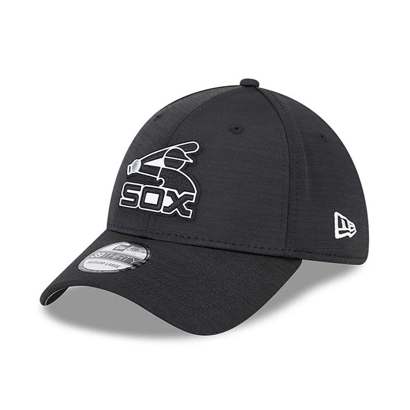 Black New Era Chicago Sox MLB Clubhouse Stretch Fit Cap 39thirty | TBRD40315