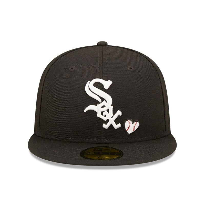 Black New Era Chicago Sox MLB Team Heart Fitted Cap 59fifty | TUWO54897