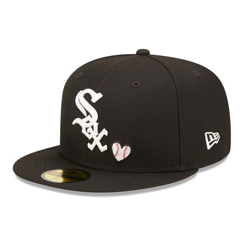 Black New Era Chicago Sox MLB Team Heart Fitted Cap 59fifty | TUWO54897