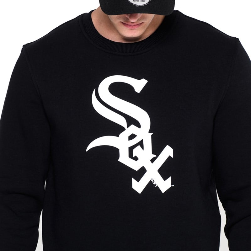 Black New Era Chicago Sox Team Crew Neck Sweatshirt | MRSG18603