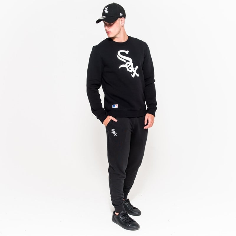 Black New Era Chicago Sox Team Crew Neck Sweatshirt | MRSG18603