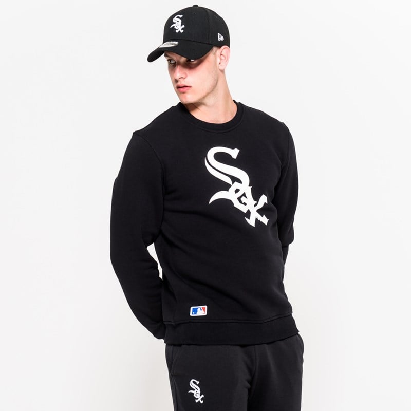 Black New Era Chicago Sox Team Crew Neck Sweatshirt | MRSG18603