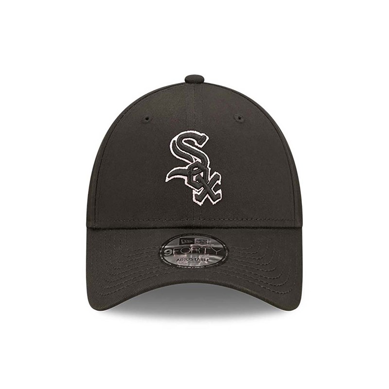 Black New Era Chicago Sox Team Outline Adjustable Cap 9forty | PYXG85720