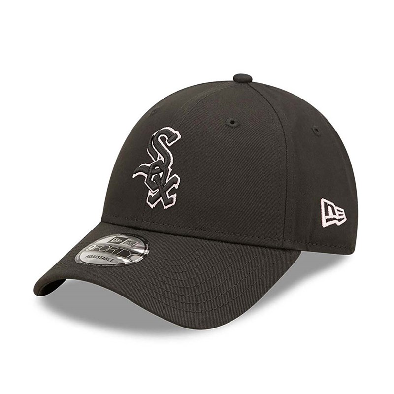 Black New Era Chicago Sox Team Outline Adjustable Cap 9forty | PYXG85720