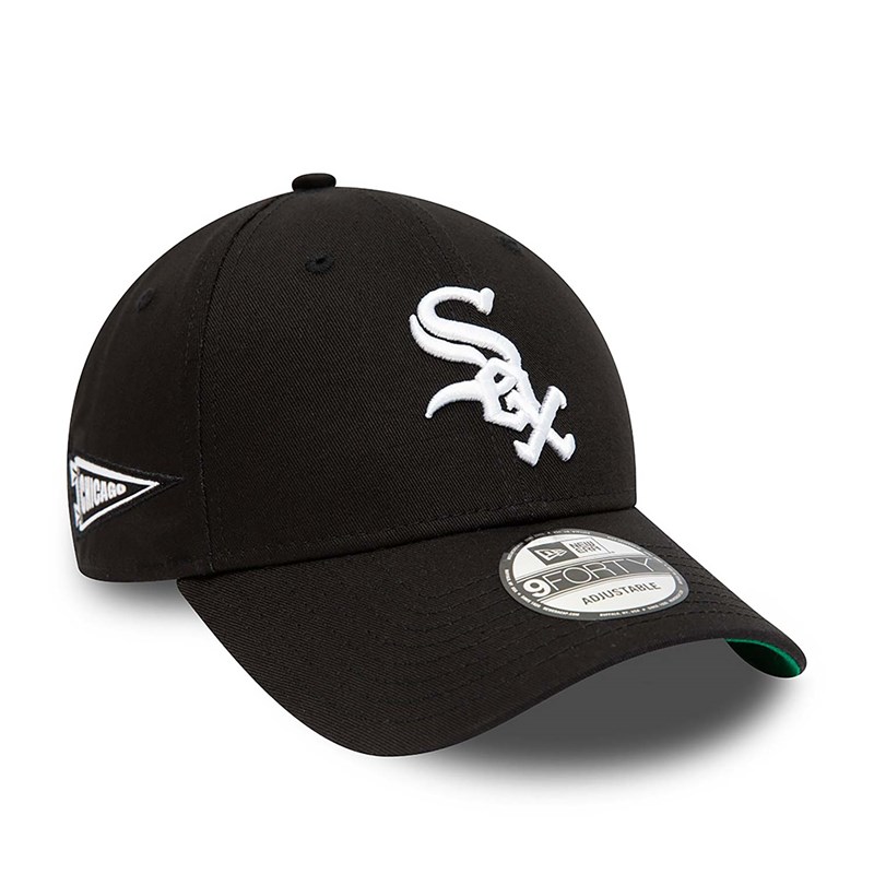 Black New Era Chicago Sox Team Side Patch Adjustable Cap 9forty | CLSV43286