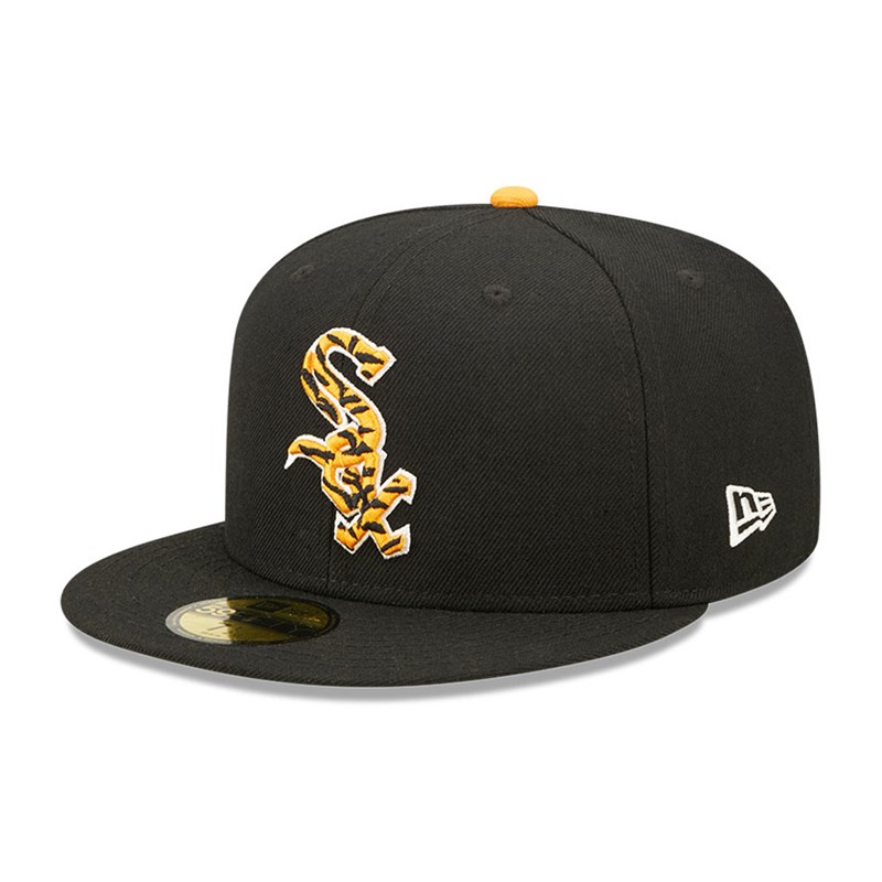 Black New Era Chicago Sox Tiger Fill Fitted Cap 59fifty | XGFH68132