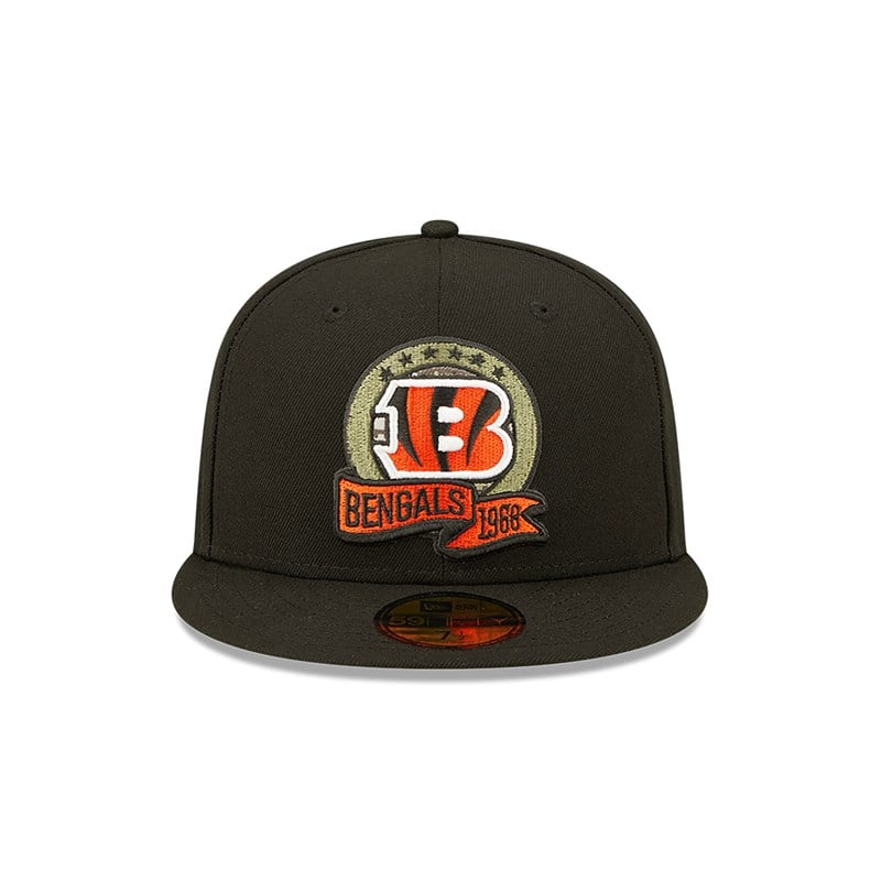 Black New Era Cincinnati Beagals NFL Salute To Service Fitted Cap 59fifty | XHIO49721