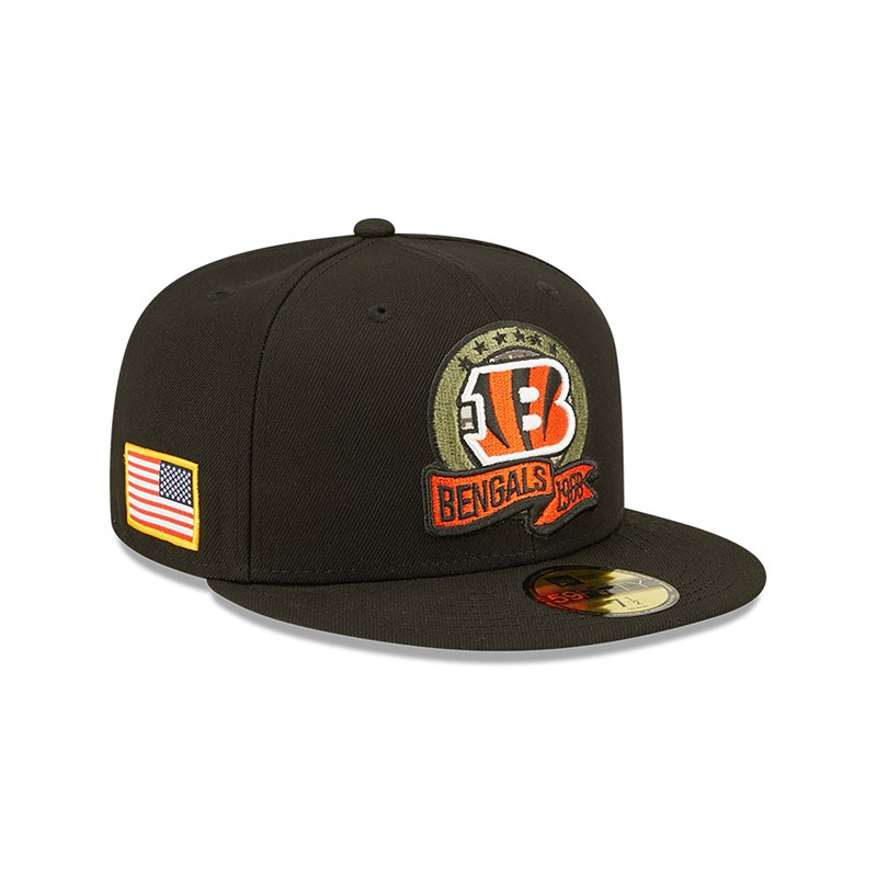 Black New Era Cincinnati Beagals NFL Salute To Service Fitted Cap 59fifty | XHIO49721