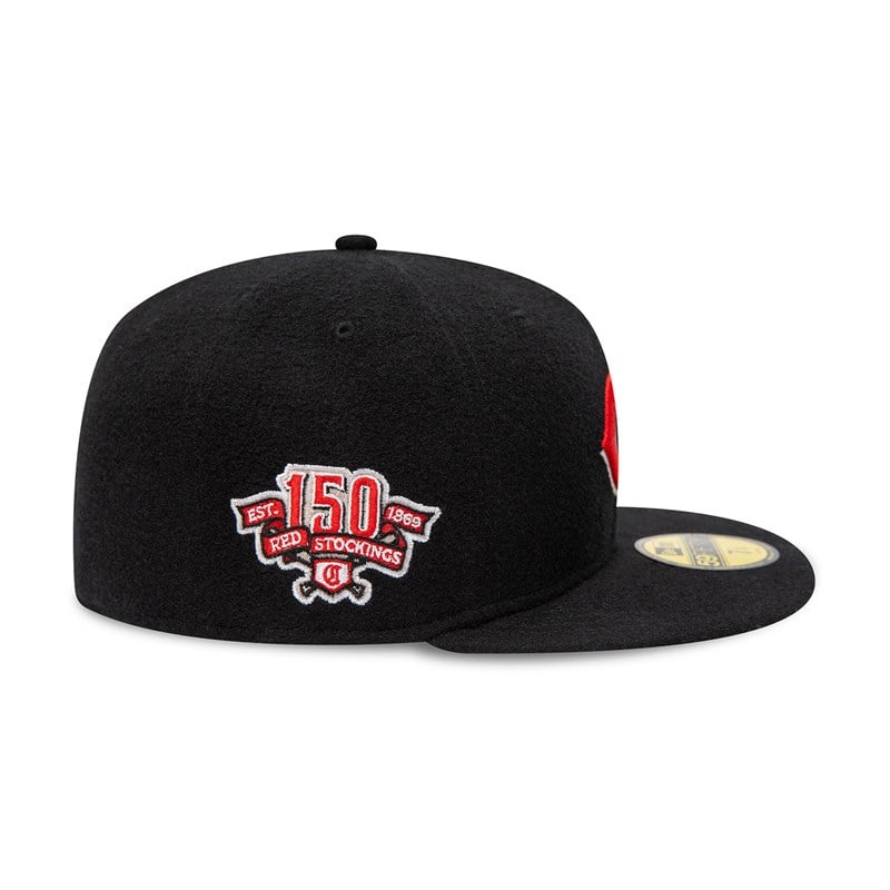 Black New Era Cincinnati Reds Anniversary Fitted Cap 59fifty | CYZR85910