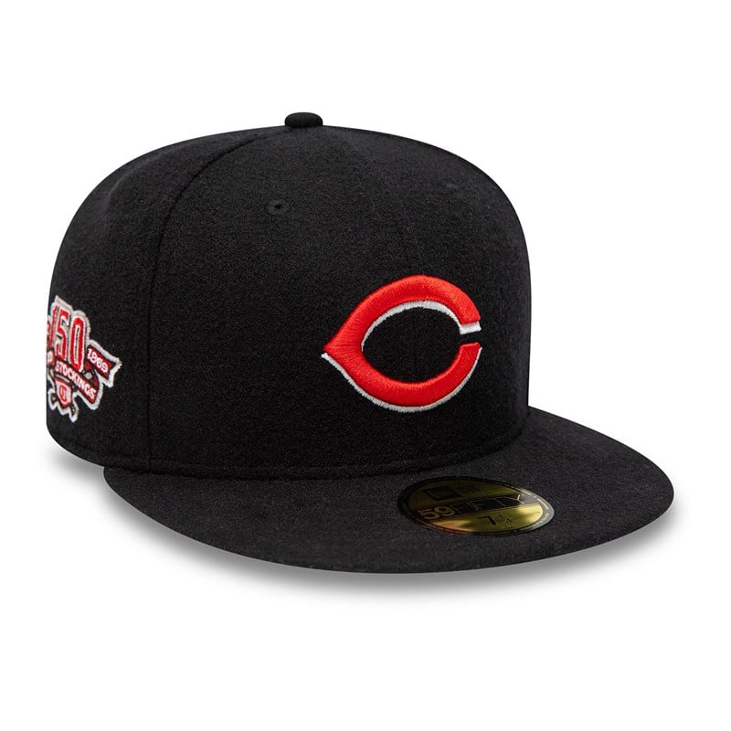 Black New Era Cincinnati Reds Anniversary Fitted Cap 59fifty | CYZR85910