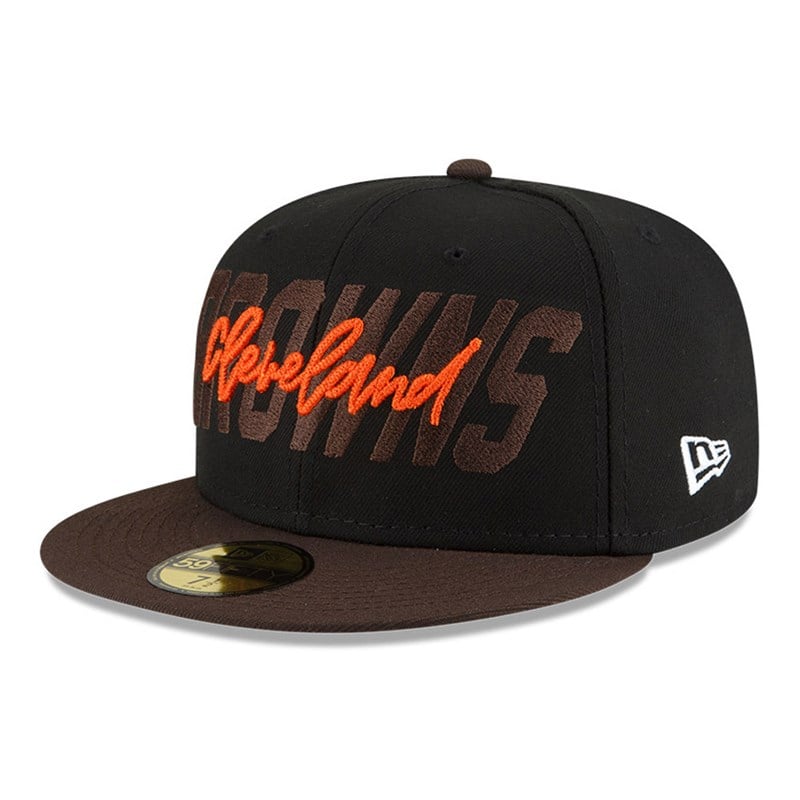 Black New Era Cleveland Browns NFL Draft Fitted Cap 59fifty | QOVA37582