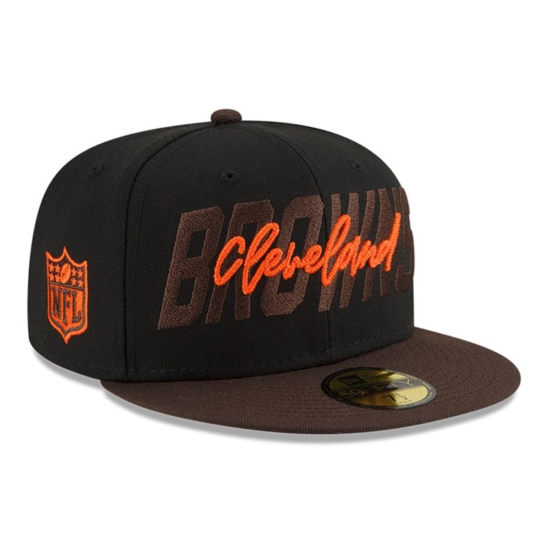 Black New Era Cleveland Browns NFL Draft Fitted Cap 59fifty | QOVA37582