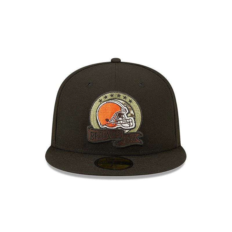 Black New Era Cleveland Browns NFL Salute To Service Fitted Cap 59fifty | YESC69458