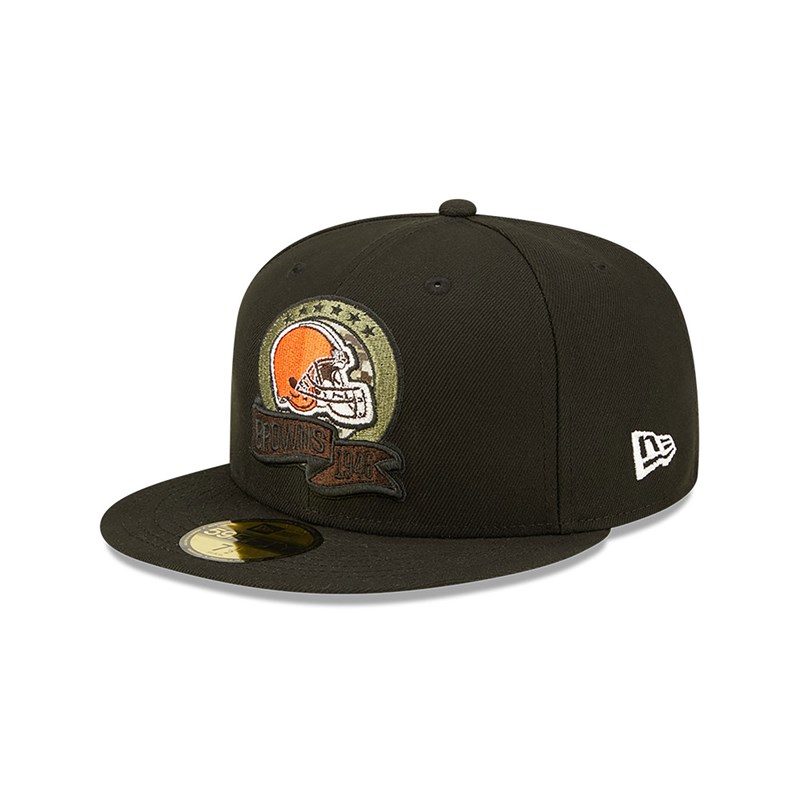 Black New Era Cleveland Browns NFL Salute To Service Fitted Cap 59fifty | YESC69458