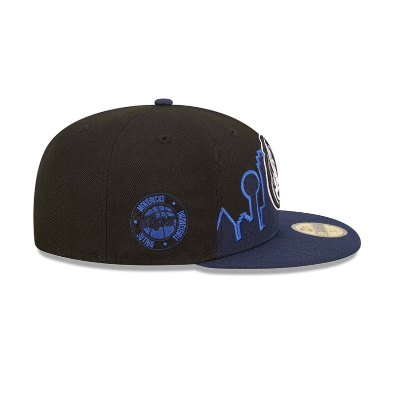 Black New Era Dallas Mavericks NBA 2022 Fitted Cap 59fifty | XPMQ89730