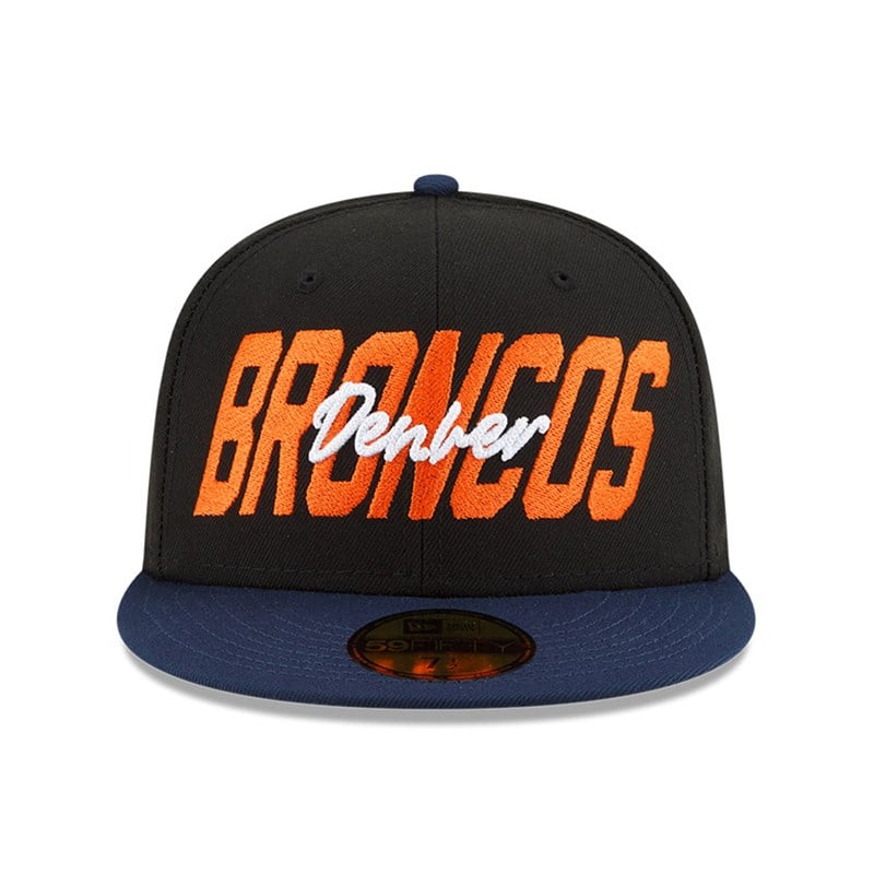 Black New Era Denver Broncos NFL Draft Fitted Cap 59fifty | YHJU18093