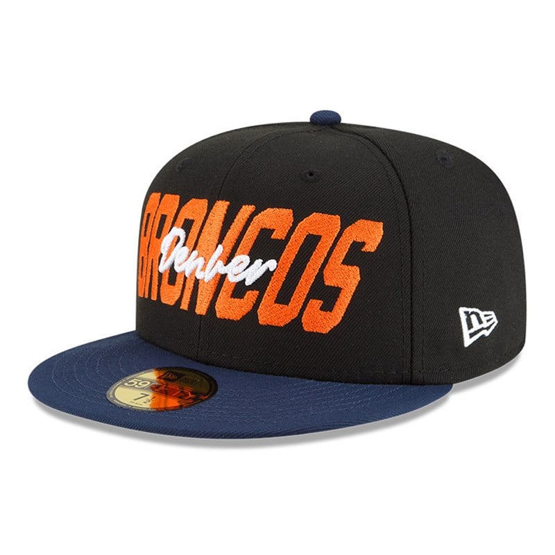 Black New Era Denver Broncos NFL Draft Fitted Cap 59fifty | YHJU18093