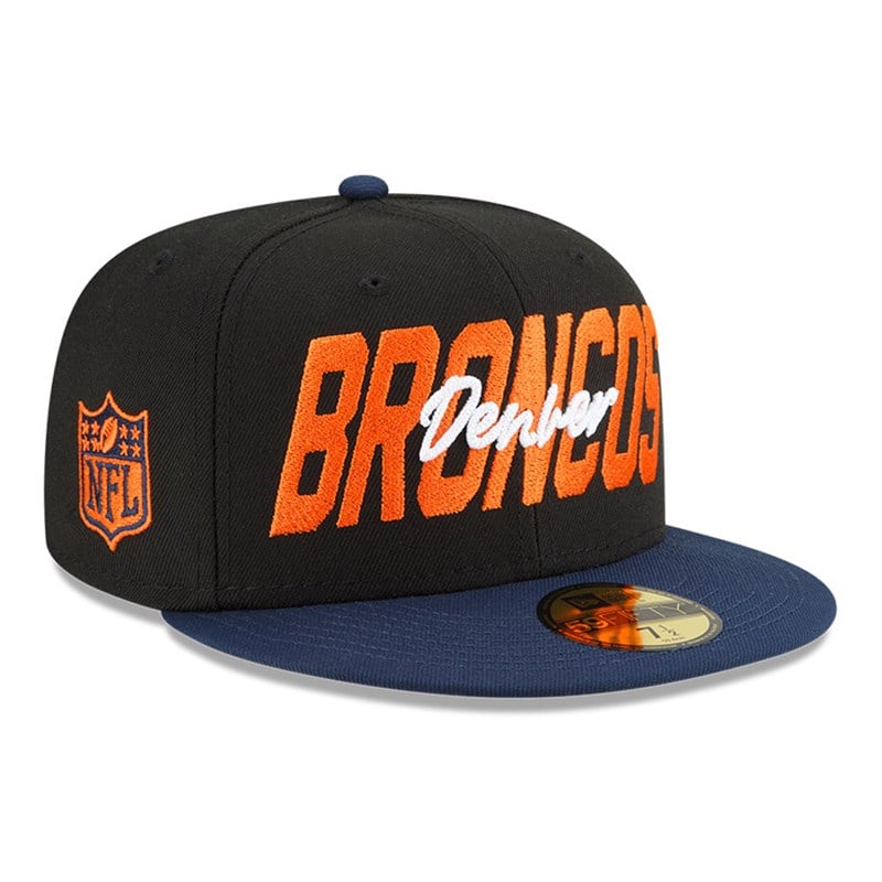 Black New Era Denver Broncos NFL Draft Fitted Cap 59fifty | YHJU18093